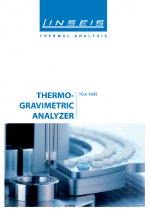 Thermogravimetric Analyzer Product brochure (PDF)