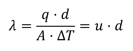 uvalue thermal conductivity formula
