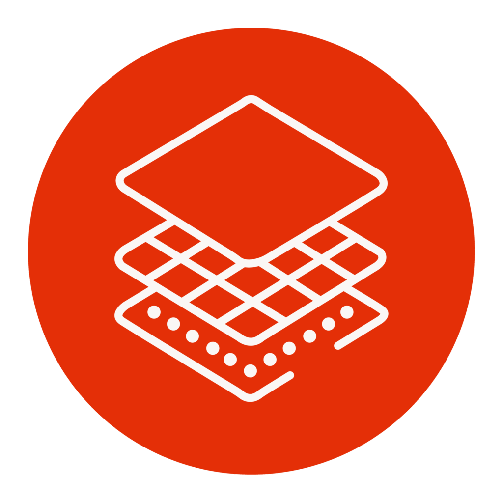 Symbol für thermische Analyse von Mehrschicht- und Faserverbundmaterialien